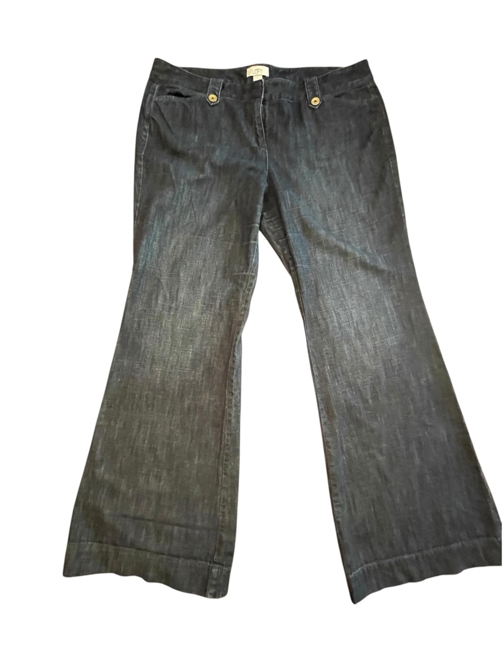Ann Taylor Loft Dark Blue Wide Leg Flare Denim Trouser Jeans Women’s Size 14